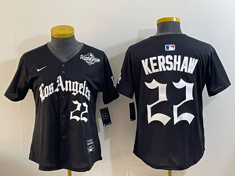 Youth Los Angeles Dodgers #22 Kershaw Black 5th Jointly Name 2026 Nike MLB Jersey style 03->youth mlb jersey->Youth Jersey